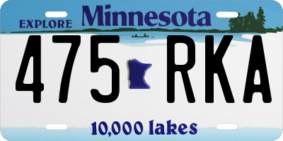 MN license plate 475RKA