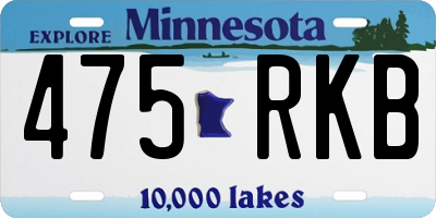 MN license plate 475RKB