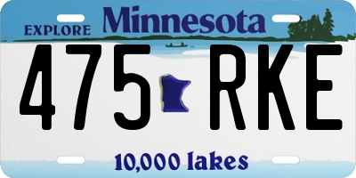 MN license plate 475RKE