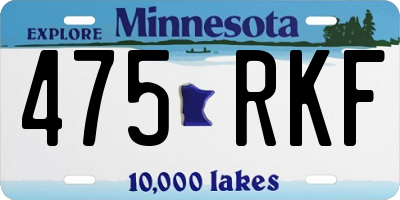MN license plate 475RKF