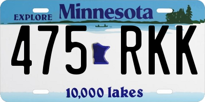 MN license plate 475RKK