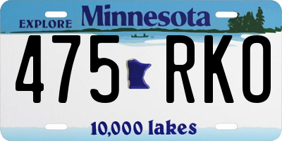 MN license plate 475RKO
