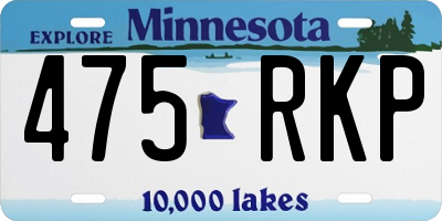 MN license plate 475RKP