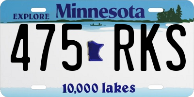MN license plate 475RKS