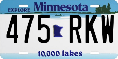 MN license plate 475RKW