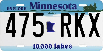 MN license plate 475RKX