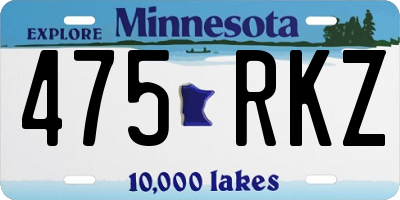 MN license plate 475RKZ