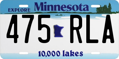 MN license plate 475RLA
