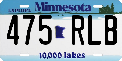 MN license plate 475RLB
