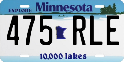 MN license plate 475RLE
