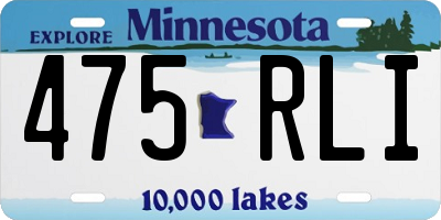 MN license plate 475RLI