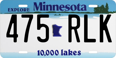 MN license plate 475RLK