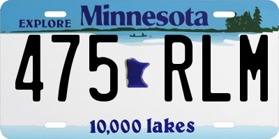 MN license plate 475RLM