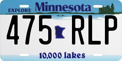 MN license plate 475RLP