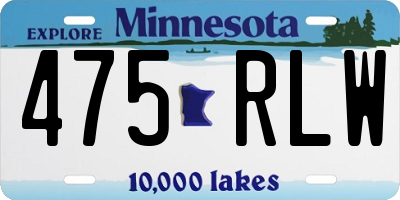 MN license plate 475RLW