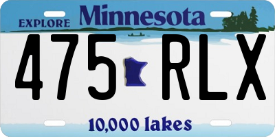 MN license plate 475RLX