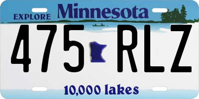 MN license plate 475RLZ
