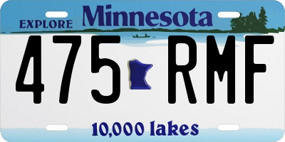 MN license plate 475RMF