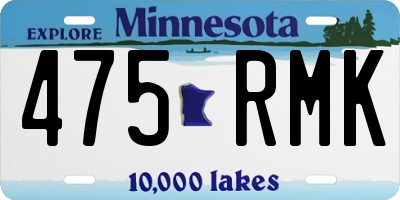 MN license plate 475RMK