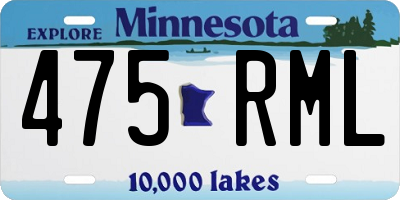 MN license plate 475RML