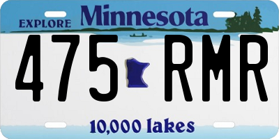 MN license plate 475RMR