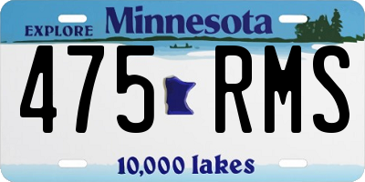 MN license plate 475RMS