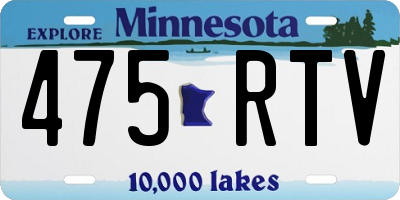 MN license plate 475RTV
