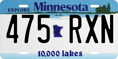 MN license plate 475RXN