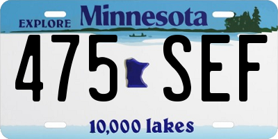 MN license plate 475SEF