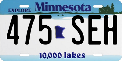 MN license plate 475SEH
