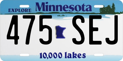 MN license plate 475SEJ