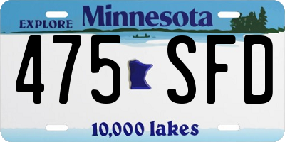 MN license plate 475SFD