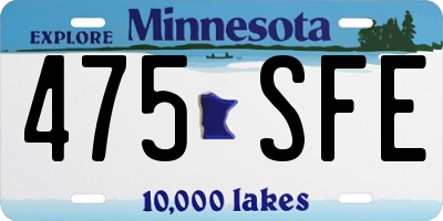 MN license plate 475SFE