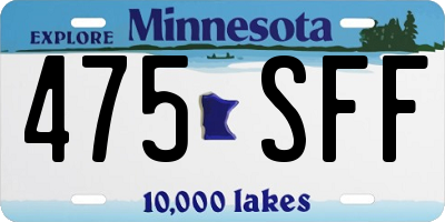 MN license plate 475SFF