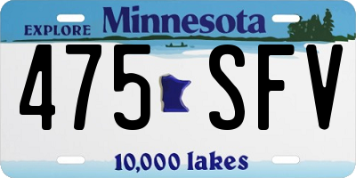 MN license plate 475SFV