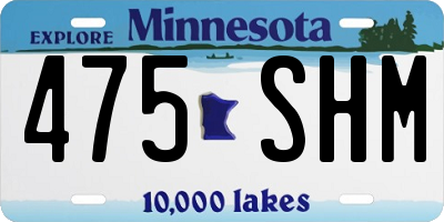 MN license plate 475SHM