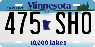 MN license plate 475SHO