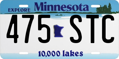 MN license plate 475STC