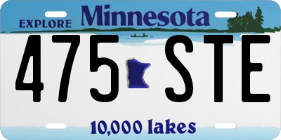 MN license plate 475STE