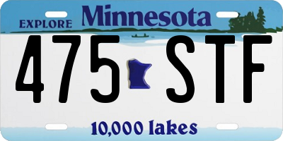 MN license plate 475STF