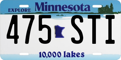 MN license plate 475STI