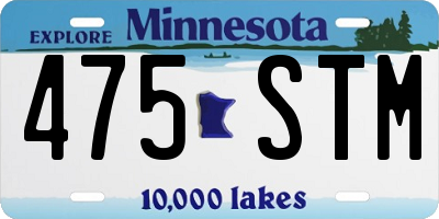 MN license plate 475STM