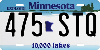 MN license plate 475STQ