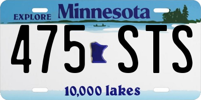 MN license plate 475STS