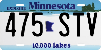 MN license plate 475STV
