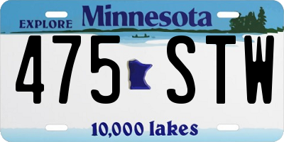 MN license plate 475STW