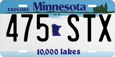 MN license plate 475STX