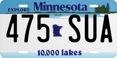 MN license plate 475SUA