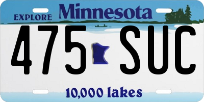 MN license plate 475SUC