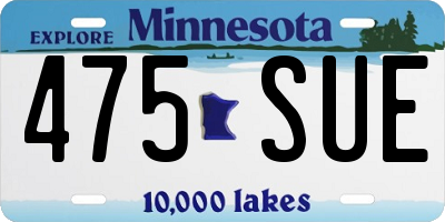 MN license plate 475SUE